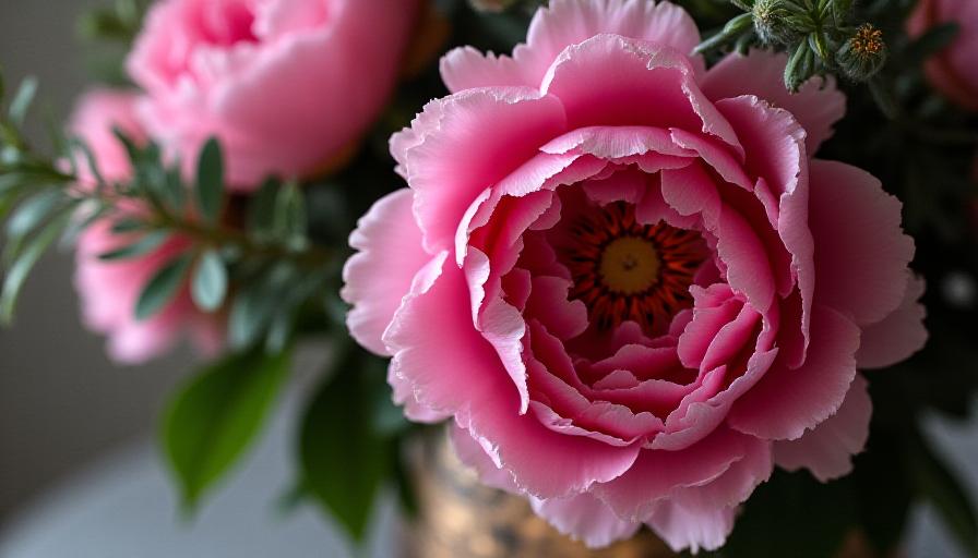 Fusione di design metallico e fiori