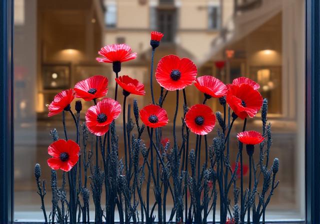 Scultura metallica floreale ispirata a Roma